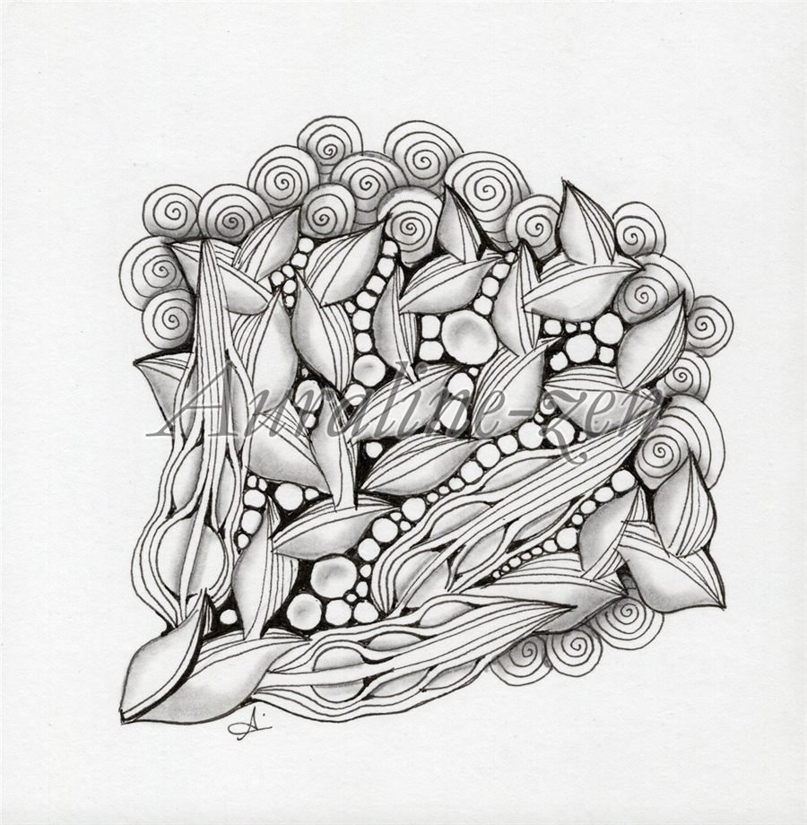 Tuile à l'encre noire et au graphite, de Nathalie Guillemet